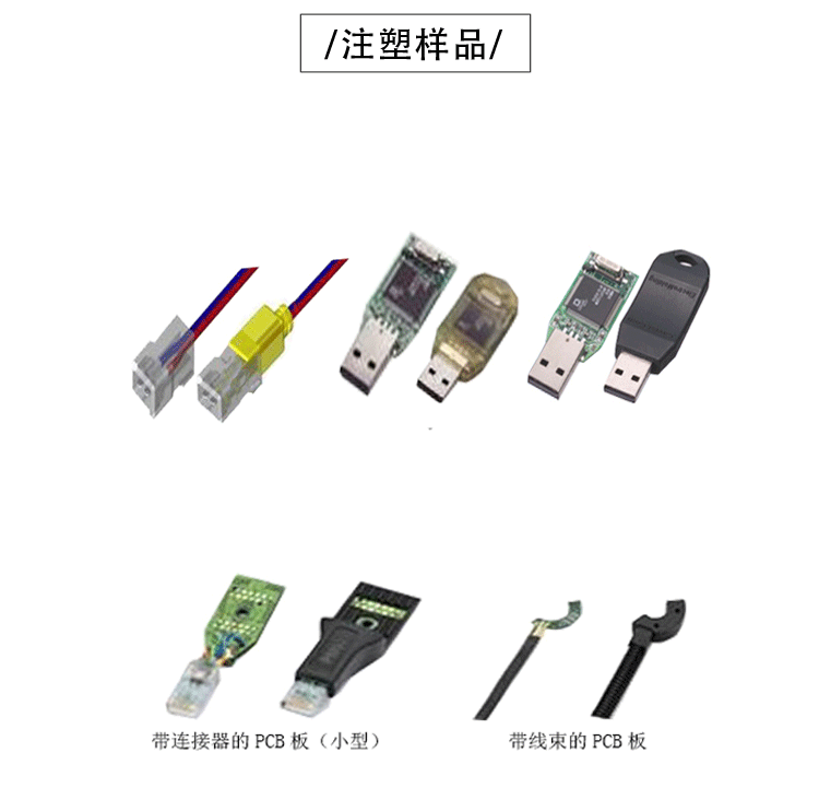 鸿运国际机械JTT-100-1无胶管单工位低压注塑机注塑样品图
